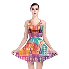 Vector Graphics Amsterdam Silhouette Reversible Skater Dress