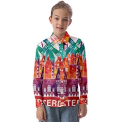 Vector Graphics Amsterdam Silhouette Kids  Long Sleeve Shirt by Salman4z