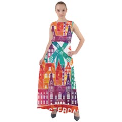 Vector Graphics Amsterdam Silhouette Chiffon Mesh Boho Maxi Dress by Salman4z