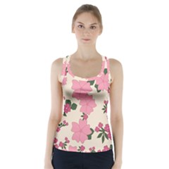 Floral Vintage Flowers Racer Back Sports Top