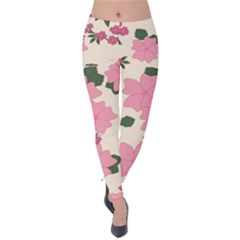 Floral Vintage Flowers Velvet Leggings