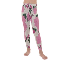 Floral Vintage Flowers Kids  Lightweight Velour Leggings