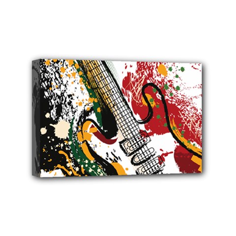 Electric Guitar Grunge Mini Canvas 6  X 4  (stretched) by Salman4z