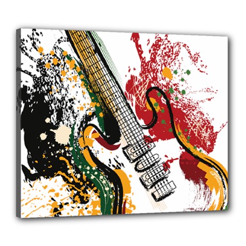Electric Guitar Grunge Canvas 24  X 20  (stretched)