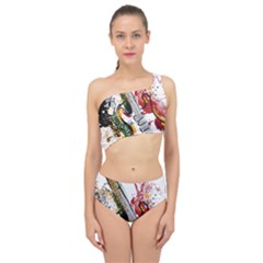 Electric Guitar Grunge Spliced Up Two Piece Swimsuit