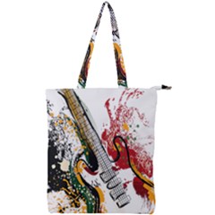 Electric Guitar Grunge Double Zip Up Tote Bag