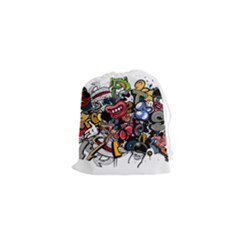 Mural Graffiti Paint Drawstring Pouch (xs) by Salman4z