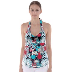 That Cool Graffiti Skull Babydoll Tankini Top