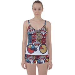 Amsterdam Graphic Design Poster Illustration Tie Front Two Piece Tankini by Salman4z