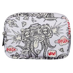 Drawing Clip Art Hand Painted Abstract Creative Space Squid Radio Make Up Pouch (small) by Salman4z