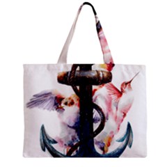 Anchor Watercolor Painting Tattoo Art Anchors And Birds Zipper Mini Tote Bag by Salman4z