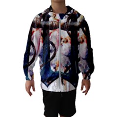 Anchor watercolor painting tattoo art anchors and birds Kids  Hooded Windbreaker