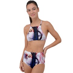 Anchor watercolor painting tattoo art anchors and birds High Waist Tankini Set