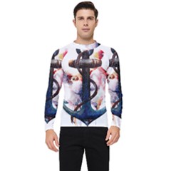 Anchor Watercolor Painting Tattoo Art Anchors And Birds Men s Long Sleeve Rash Guard by Salman4z