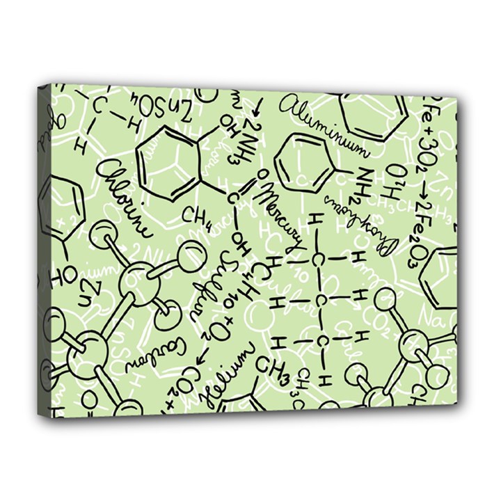 Multicolored Chemical Bond Illustration Chemistry Formula Science Canvas 16  x 12  (Stretched)