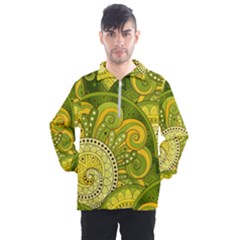 Doodles Patterns Ornament Vector Flowers Green Men s Half Zip Pullover by Salman4z