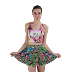 Background Texture Paisley Pattern Mini Skirt