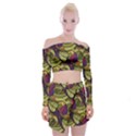 Pattern Vector Texture Style Garden Drawn Hand Floral Off Shoulder Top with Mini Skirt Set View1