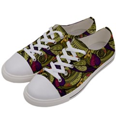 Pattern Vector Texture Style Garden Drawn Hand Floral Men s Low Top Canvas Sneakers by Salman4z