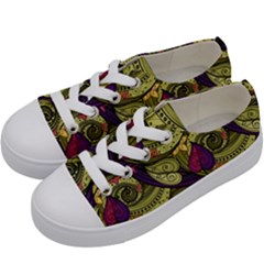 Pattern Vector Texture Style Garden Drawn Hand Floral Kids  Low Top Canvas Sneakers by Salman4z