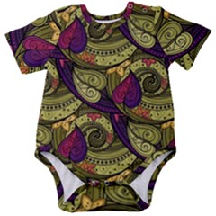 Pattern Vector Texture Style Garden Drawn Hand Floral Baby Short Sleeve Bodysuit by Salman4z