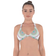 Flower Abstract Floral Hand Ornament Hand Drawn Mandala Halter Neck Bikini Top by Salman4z