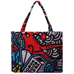 Multicolored Doodle Art Street Art Mini Tote Bag