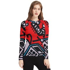 Multicolored Doodle Art Street Art Women s Long Sleeve Rash Guard by Salman4z