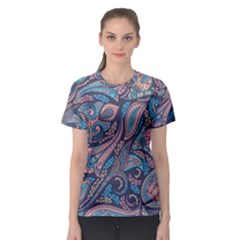 Background Ornament Paisley Women s Sport Mesh Tee