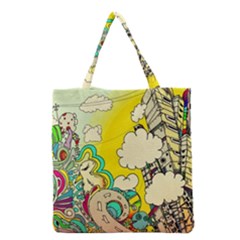 Doodle Wallpaper Artistic Surreal Grocery Tote Bag