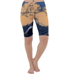 Waves Aesthetic Ocean Retro Sea Vintage Cropped Leggings  by Salman4z