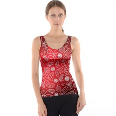Christmas Pattern Red Tank Top