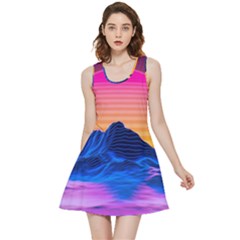 Sun Ultra Artistic 3d Illustration Sunset Inside Out Reversible Sleeveless Dress by Salman4z