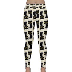 Black Cats And Dots Koteto Cat Pattern Kitty Classic Yoga Leggings by Salman4z