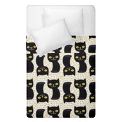 Black Cats And Dots Koteto Cat Pattern Kitty Duvet Cover Double Side (single Size) by Salman4z