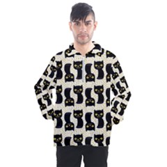 Black Cats And Dots Koteto Cat Pattern Kitty Men s Half Zip Pullover