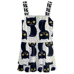 Black Cats And Dots Koteto Cat Pattern Kitty Kids  Layered Skirt Swimsuit by Salman4z