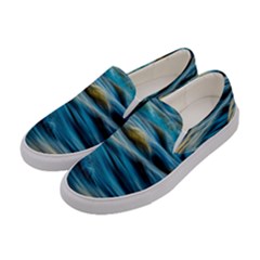 Waves Abstract Women s Canvas Slip Ons by Salman4z