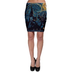 Hogwarts Castle Van Gogh Bodycon Skirt