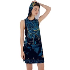 Hogwarts Castle Van Gogh Racer Back Hoodie Dress