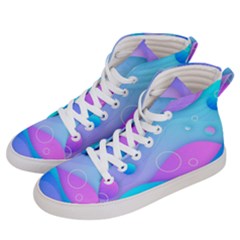 Colorful Blue Purple Wave Men s Hi-top Skate Sneakers by Salman4z