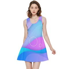 Colorful Blue Purple Wave Inside Out Reversible Sleeveless Dress by Salman4z