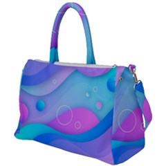 Colorful Blue Purple Wave Duffel Travel Bag by Salman4z