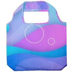 Colorful Blue Purple Wave Foldable Grocery Recycle Bag by Salman4z