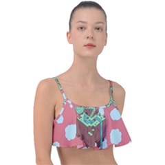 Minimal Digital Cityscape Frill Bikini Top by Salman4z