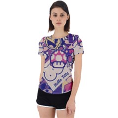 Retro Cartoon Hello Titty Parody Back Cut Out Sport Tee by Salman4z