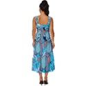 Blue Stitch Aesthetic Square Neckline Tiered Midi Dress View4