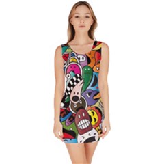 Cartoon Explosion Cartoon Characters Funny Bodycon Dress by Salman4z