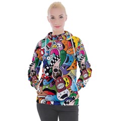 Cartoon Explosion Cartoon Characters Funny Women s Hooded Pullover by Salman4z