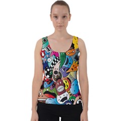 Cartoon Explosion Cartoon Characters Funny Velvet Tank Top by Salman4z